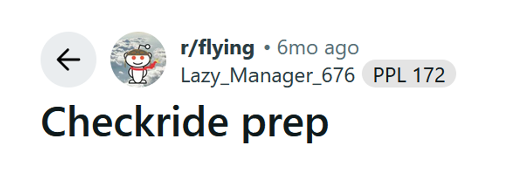Reddit checkride prep discussion mentioning ACE Guide